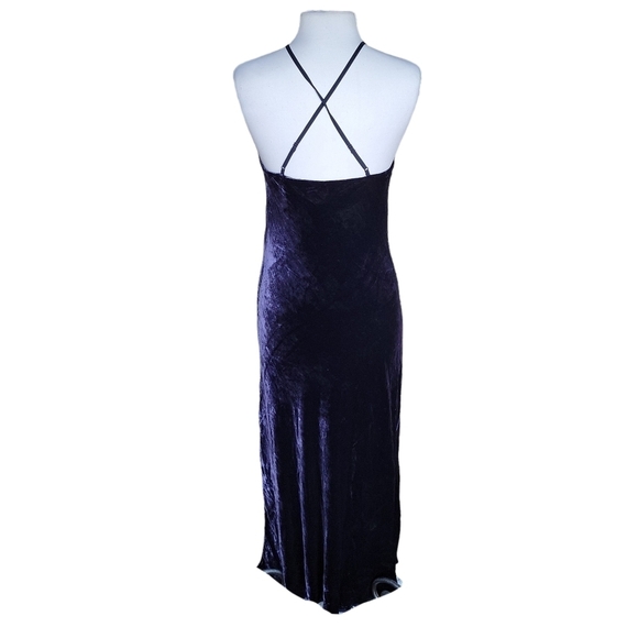 J. Crew | NWT Navy Blue Silk Velvet Lush Halter Slip Evening Dress -Size 6 - Picture 4 of 13
